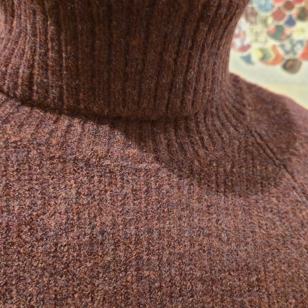 Lulu's Medium Long Sleeve Knit Burgandy Turtleneck Dress - Picture 5 of 7